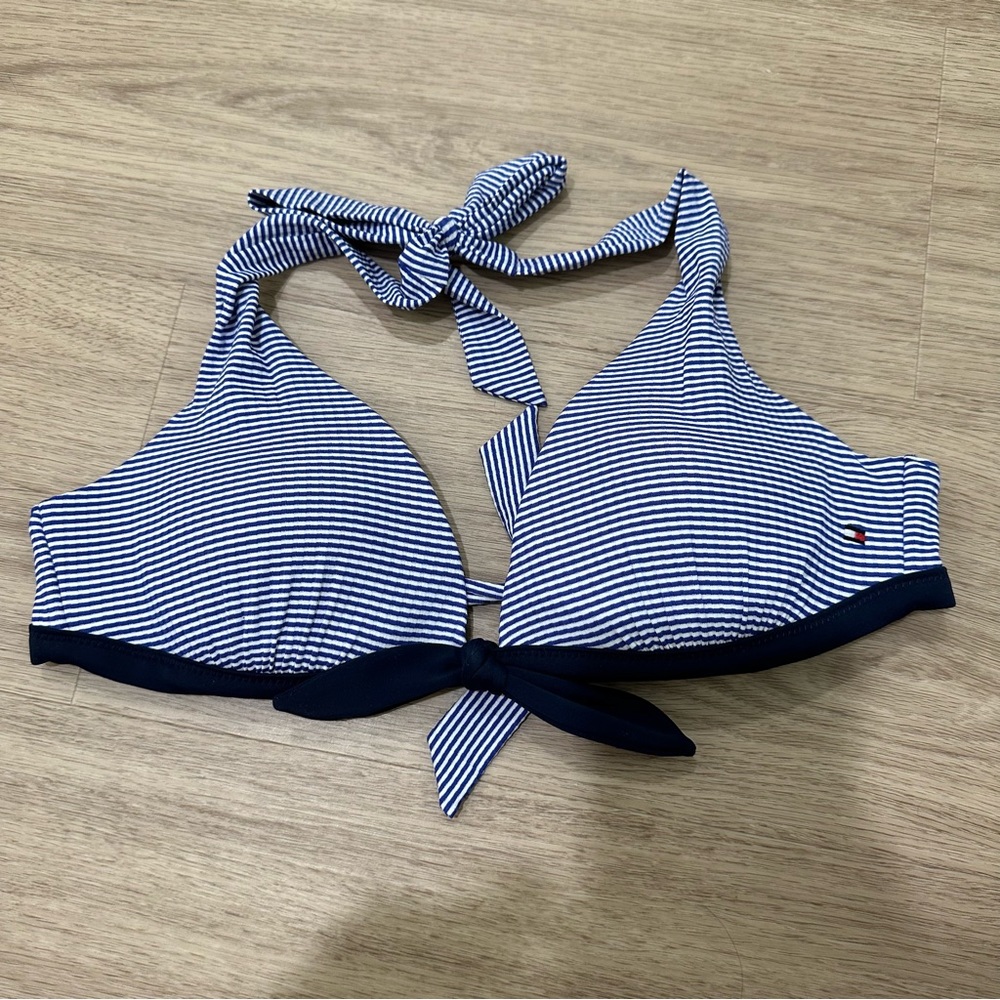 Tommy Hilfiger Striped Padded Navy Nautical Sailor Bikini Top